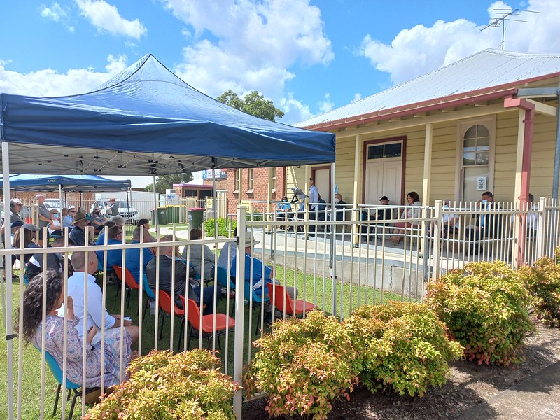 Members at the reopening of the Sir Edgeworth David Museum in the Abermain School of Arts